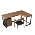Современный сплошной древесина L-образный стол