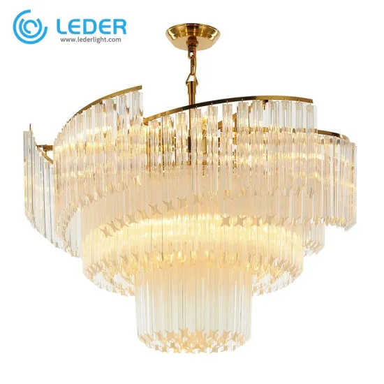 LEDER Glass Crystal Chrome Chandelier