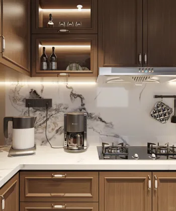 Custom Solid Wood Modular Kitchen Cabinets