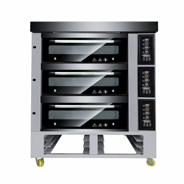 Professional High-Quality Bread and Cake Baking Machine: 3-Deck 15-Tray Electric Deck Oven for Restaurants and Kitchens