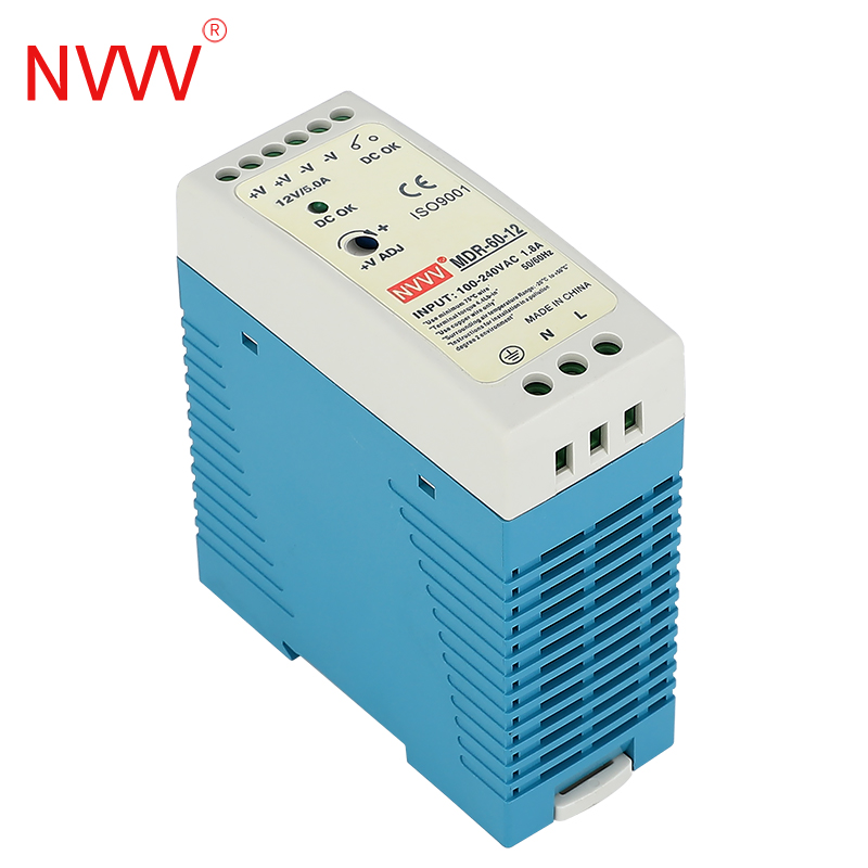 NVVV AC/DC Industrial Din rail power supply switch 40W 60W output 12V 24V Switching Source MDR-60 MDR-40
