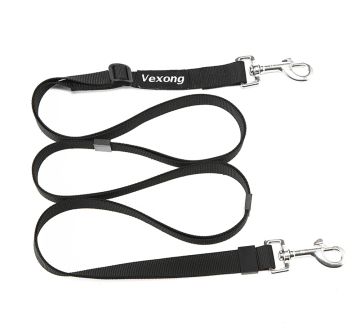 Dog Leash Dual Hooks Black