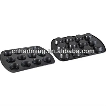 Carbon steel metal non stick 12 cups muffin pan