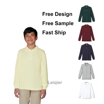 Custom Logo Long Sleeve Polo Shirts for Business Casual Wear