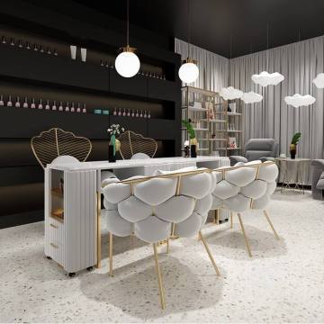 Modern Style Beauty Salon Furniture: Velvet Marble Nail Manicure Table - NEW ARRIVAL