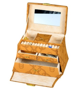 High-grade orange leather jewelry box