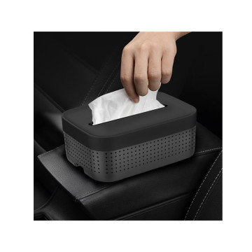 Headrest kereta menggantung silikon silikon hitam dispenser tisu serbet
