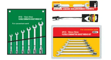 Superior quality flexible combination socket wrench set(various packing)