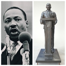 Custom Bronze Sculpture of MLK Mid-Oratory