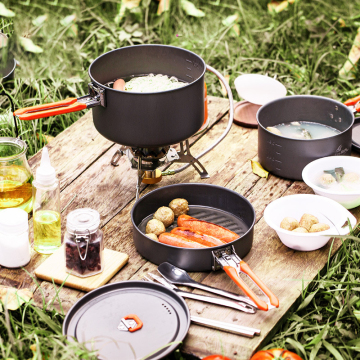 Meilleur prix de la cuisine d'usine professionnelle - ensembles de casseroles noires sans bâton pour le camping