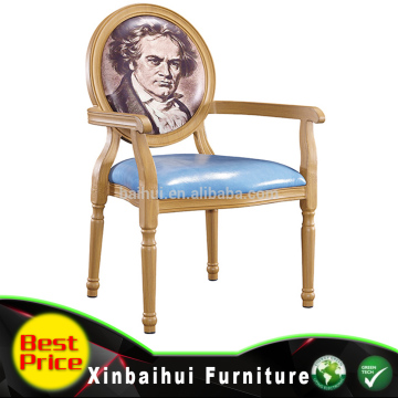 aluminum high quality wood look elegant french hotel dining chair BH1013