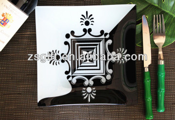 2014 Hot selling clear glass plate with decal printing