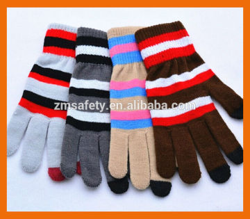 Acrylic Stripe Touch Screen Gloves