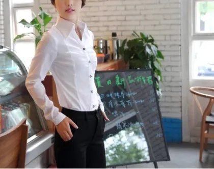 Women's white dress shirt