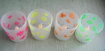 Light Up Flower Printing Candle Cup