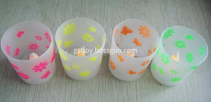 Light Up Flower Printing Candle Cup