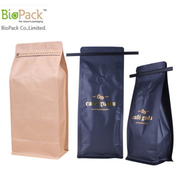 Flexible Plastic free flap bottom stand up Coffee Bag