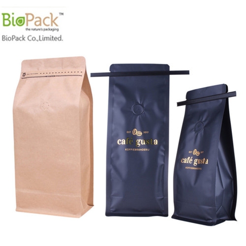 Bolsa de cafeteira de aba de plástico flexível sem plástico