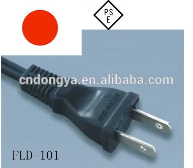 Strong Practicability Retractable AC 2-Prong Standard Plug japan PSE power cord in Different Connectors