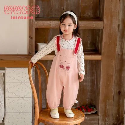 Baby Girl Spring Suspender Pants Set