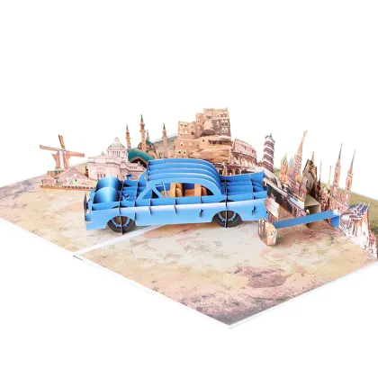 3D Congratulations Good Luck Car Greeting Card