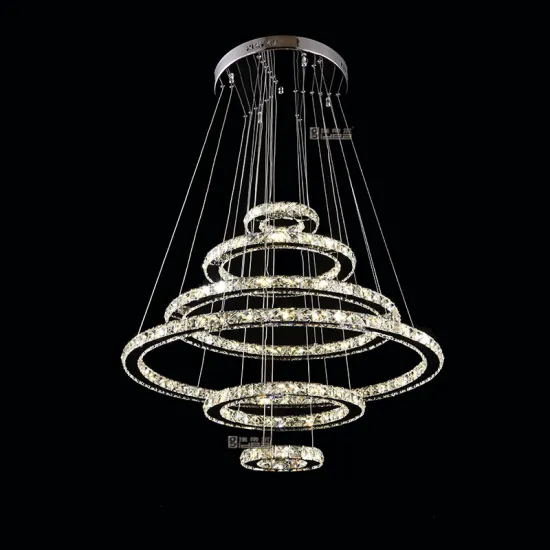 Rings chandelier crystal led lamp