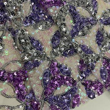 European Multicolor Relucent Sequins Embroidery Fabric
