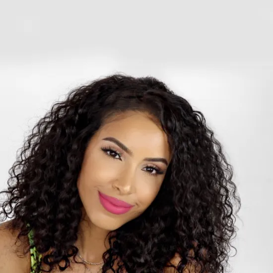 Mongolian Kinky Curly Human Hair Bundles Weaves With Closure Cuticle Aligned Hair