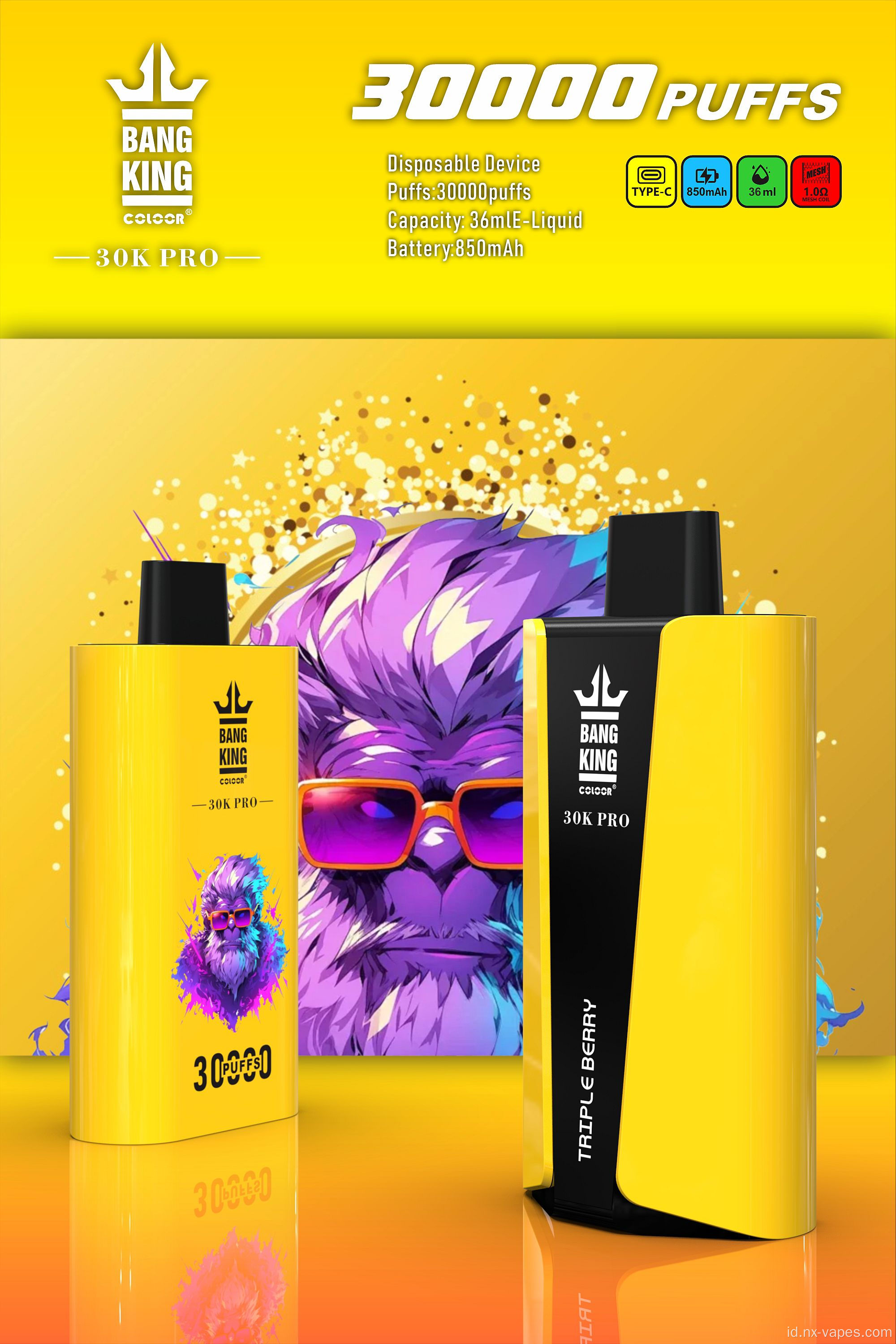 Bang King 30000 Pro Puffs Vape sekali pakai
