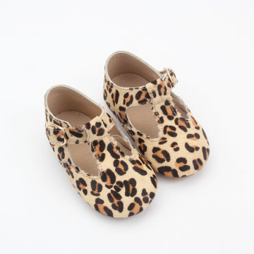 Mo-Hair Leather Baby T Bar Dress Shoes Party