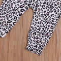 0-24M Newborn Baby Girls Boys Clothes Sets Cartoon Print Long Sleeve Pullover Tops Leopard Trousers Pants