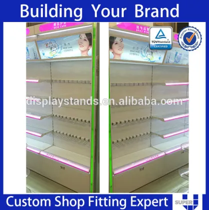 attractive body care beauty shop racks and shelves with lighting