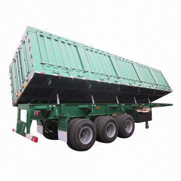 Side Tipper Semi Trailer, Sized 9200 x 2400 x 3200mm/50T Load/3 Axles/FUWA Brand/12.00R20 Tire