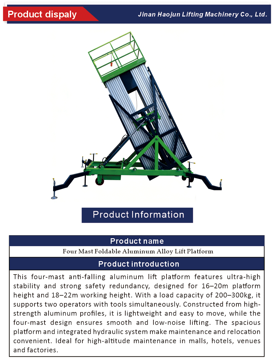 Four pipe column lift system