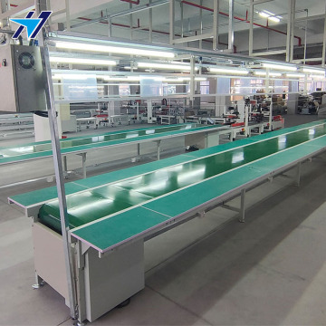 Double side table appliance assembly belt line