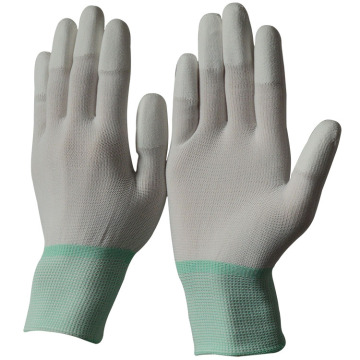 ESD knitted glove with dissipative carbon liner and PVC dotted coating on the palm sections ESD gloves used for electic