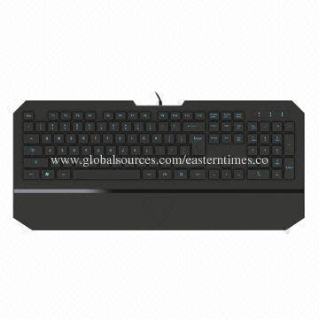 Wired Keyboard with Single Color LED Backlight, Super Slim Design