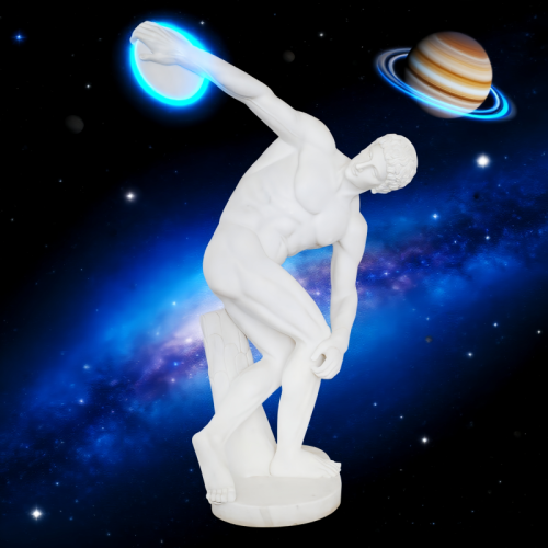 Classical Athlete White Marble Sculpture Dynamic Artistry