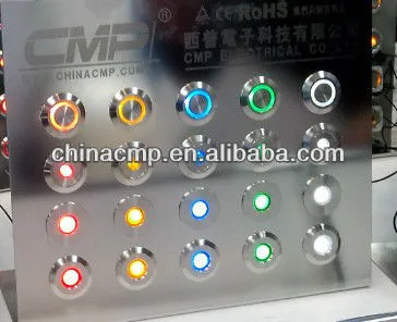 CMP 16mm chromium plated brass waterproof led signal lamp ip67