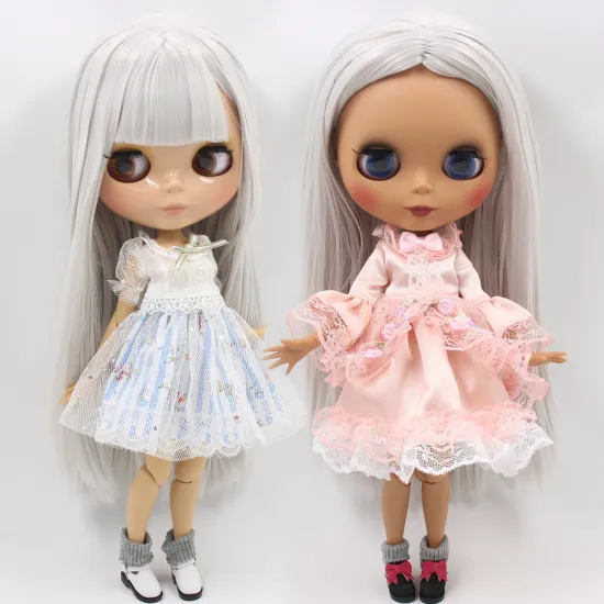 ICY DBS Blyth Custom Doll No.BL1003 Grey Straight hair 1/6 bjd