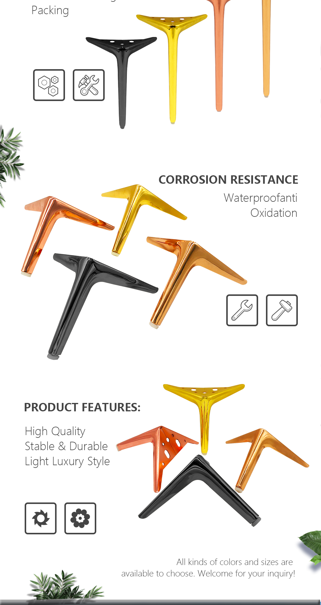 metal sofa leg