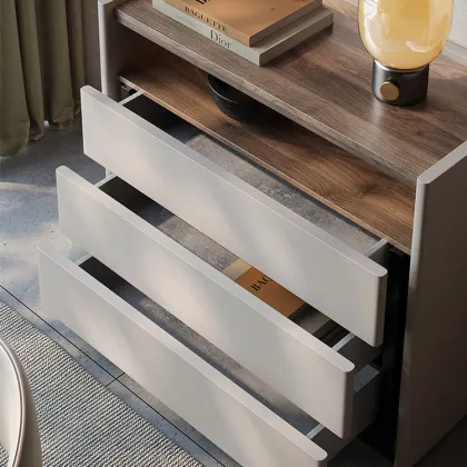 North American Style Modern Walnut Solid Wood 3-Drawer Sideboard Cabinet