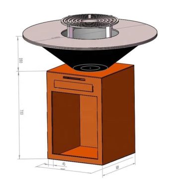 corten steel bbq grill ash drawer garden barbecue outdoor bbq grills