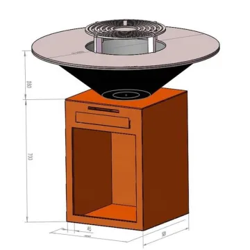 corten steel bbq grill ash drawer garden barbecue outdoor bbq grills