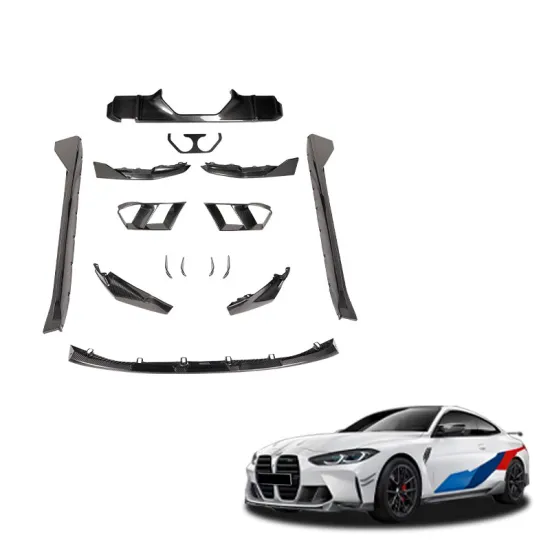 Carbon Fiber Wide Body Kit for BMW M3/M4 G80/G82 - Front Lip, Rear Lip, Side Skirts, Bumper Vents, Splitter