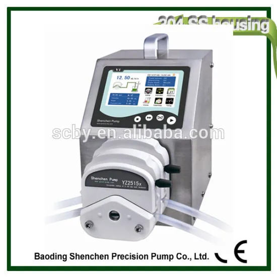 Touch screen display liquid transfer peristaltic pump with stepper motor