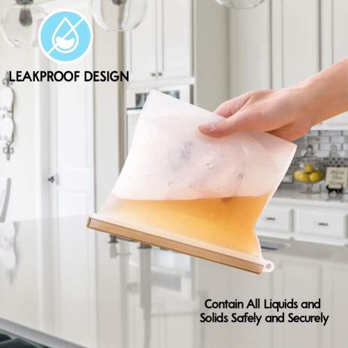 Eco-firendly silicone food bags with ziplock seal