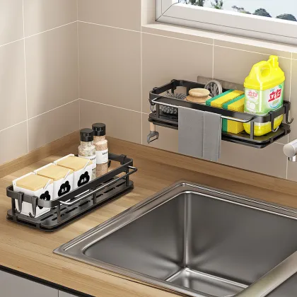 Wall-Hanging Metal Bathroom Storage Rack