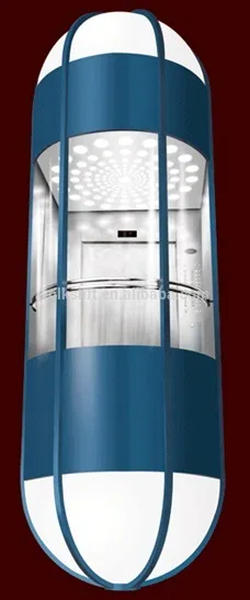 Outdoor Panoramic elevator with semicircle shaped
