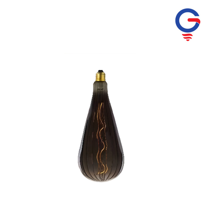 Charcoal Gray Vertical Striped Glass LED Bul